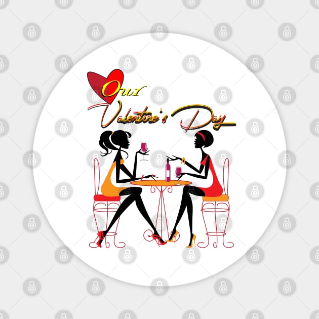 Our Valentine’s Day Silhouettes Women Magnet by Nobiya